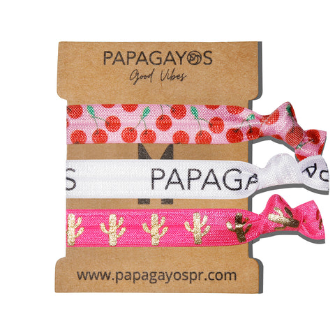 Papagayos Hair Ties & Bracelet Style #6 - Papagayos