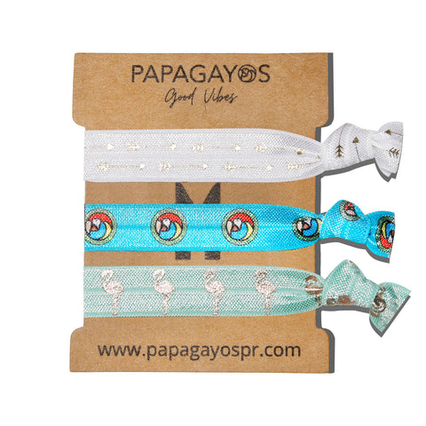 Papagayos Hair Ties & Bracelet Style #2 - Papagayos