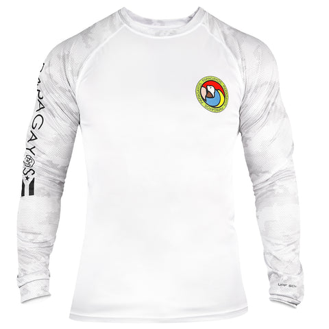 Papagayos Mens Long Sleeve UPF30 Rashguard (White) - Papagayos