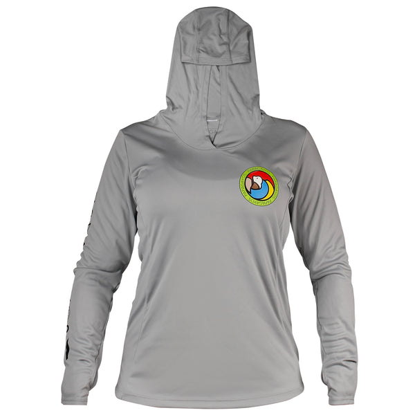 Papagayos Women Long Sleeve UPF 50 Hoodie Rashguard (Grey) - Papagayos