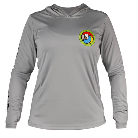 Papagayos Women Long Sleeve UPF 50 Hoodie Rashguard (Grey) - Papagayos