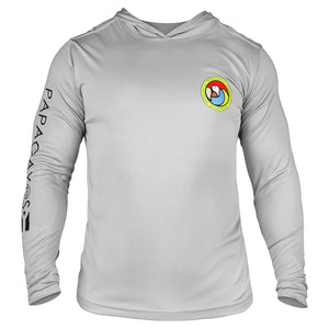 Papagayos Mens Long Sleeve UPF 50 Hoodie Rashguard (Grey) - Papagayos